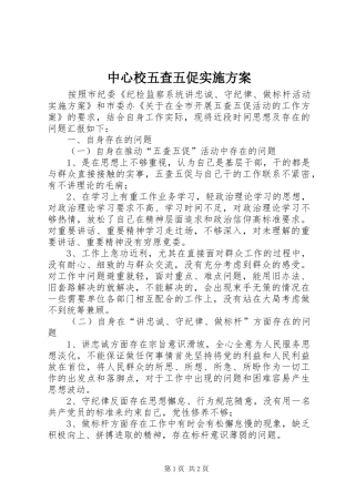 中心校五查五促方案 