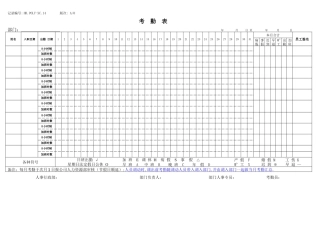 考勤表（执行层）