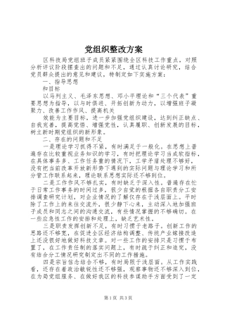 党组织整改实施方案 