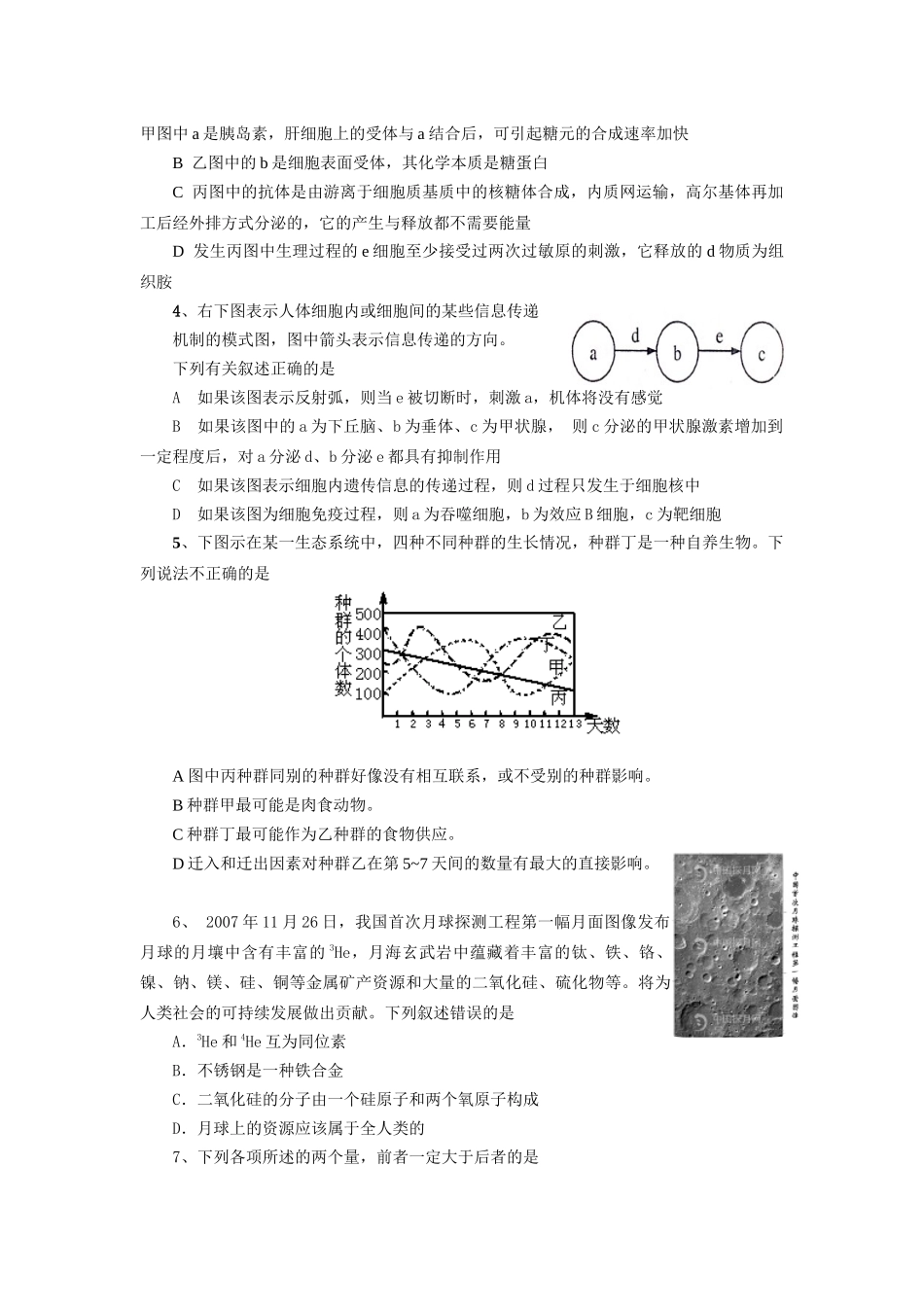 高三理科综合能力测试试题_第2页