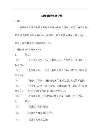 目标管理实施办法