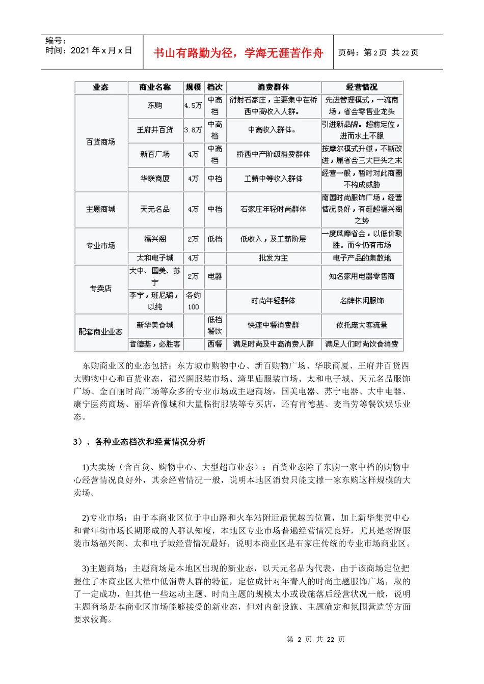 石家庄某项目商业和写字楼分析报告_第2页