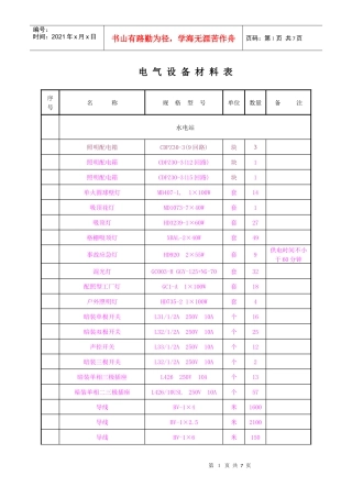 相州水电站招标材料表
