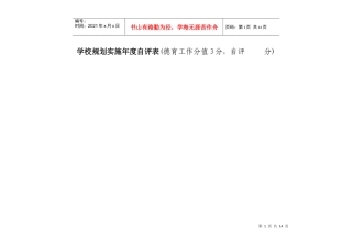 省镇江中学年度自评报告书doc-学校规划实施年度自评表(