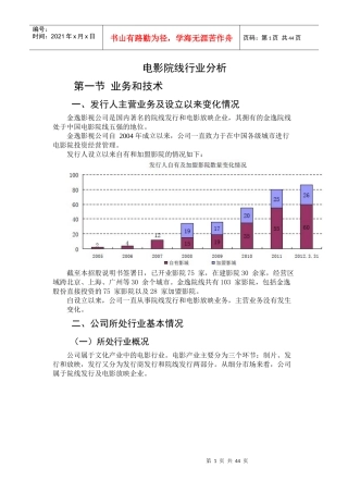 电影院线行业分析