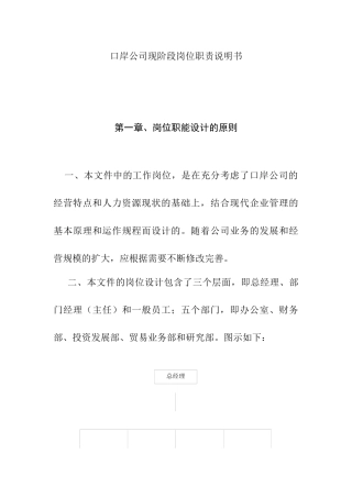 口岸公司现阶段岗位职责说明书