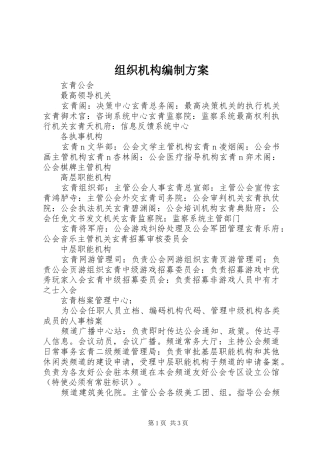 组织机构编制实施方案 