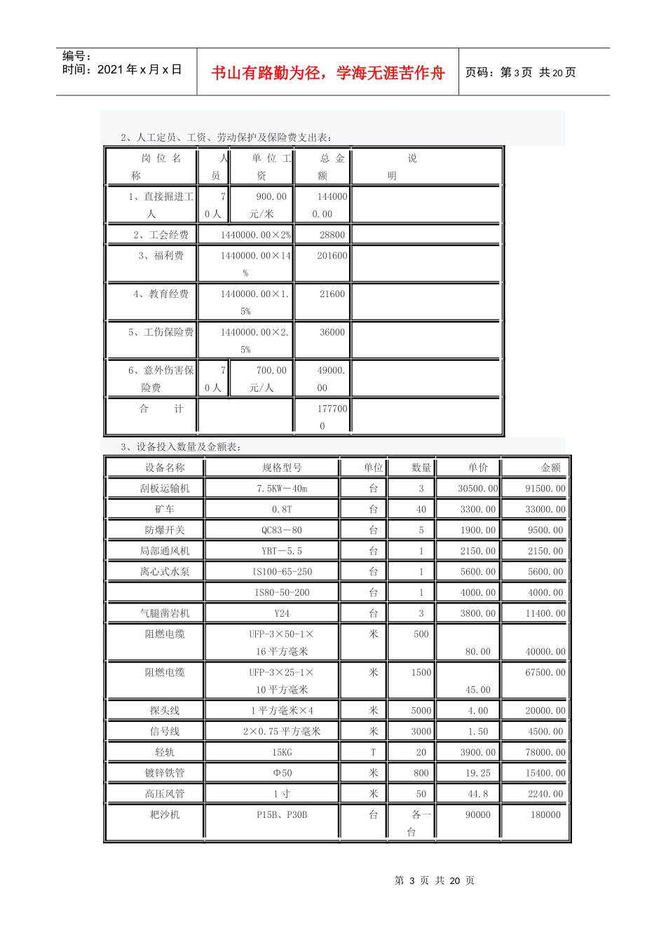矿井年度灾害预防及处理计划方案分析_第3页