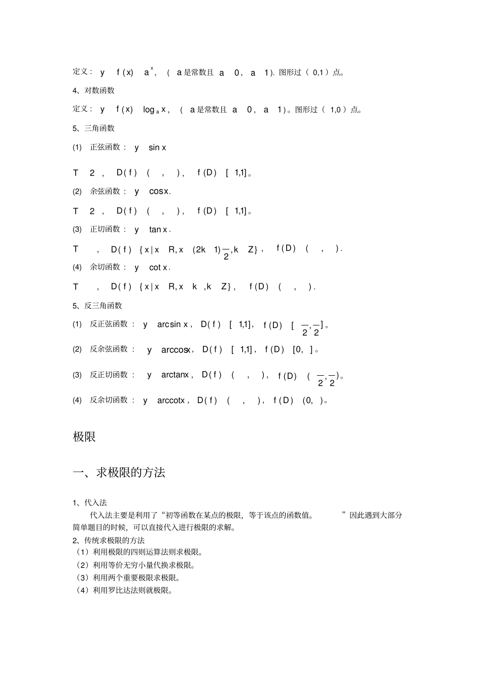 (完整版)专升本高等数学知识点汇总_第2页