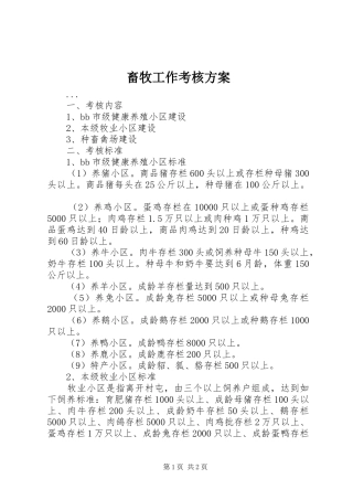 畜牧工作考核实施方案 