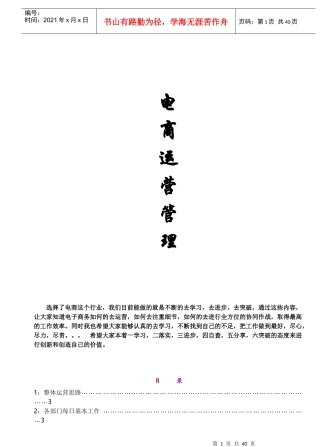 电商运营管理手册