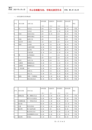 监测项目收费标准