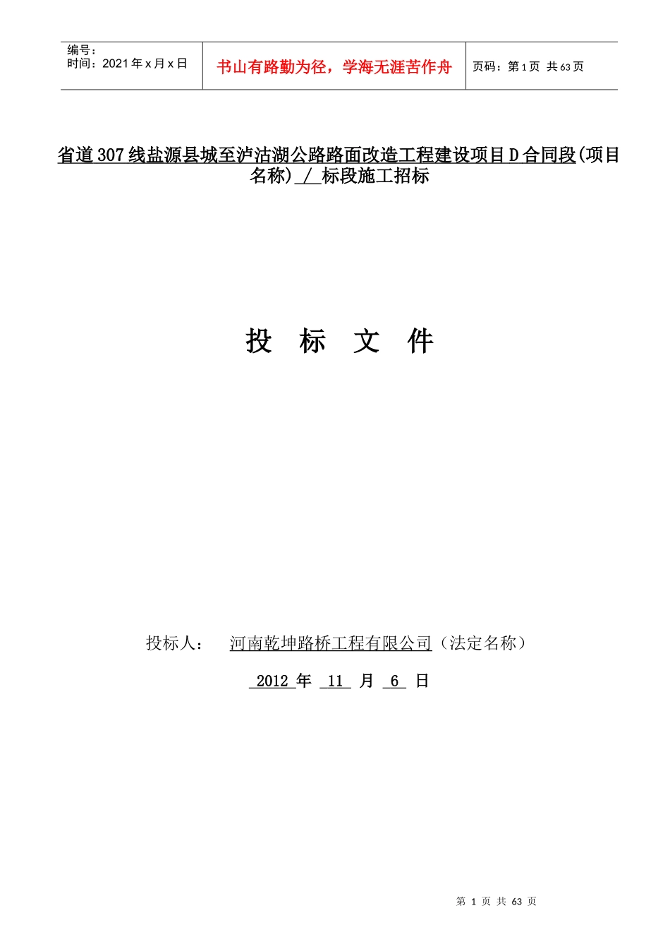 省道307线盐源县城至泸沽湖公路路面改造工程建设项目D_第1页