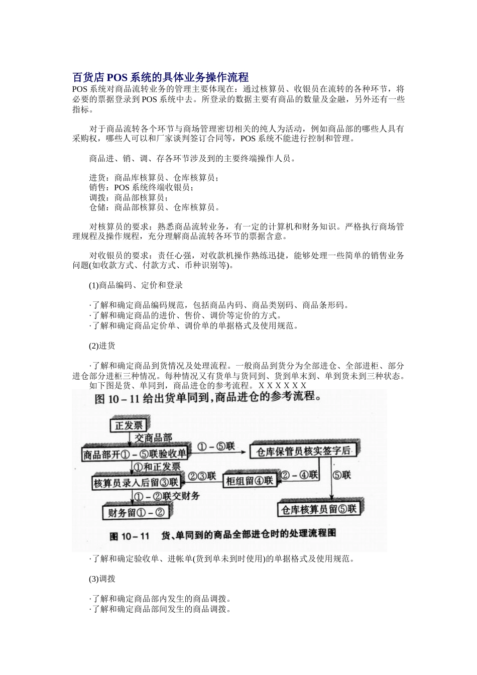 百货店POS系统具体业务操作流程_第1页