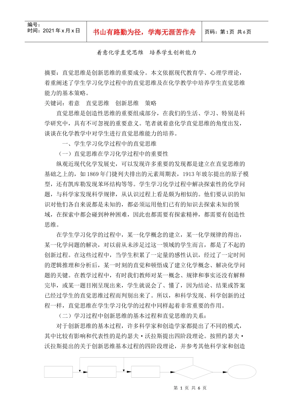 着意化学直觉思维 培养学生创新能力_第1页