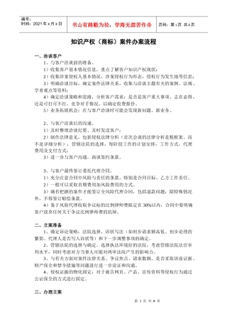 知识产权案件办案流程