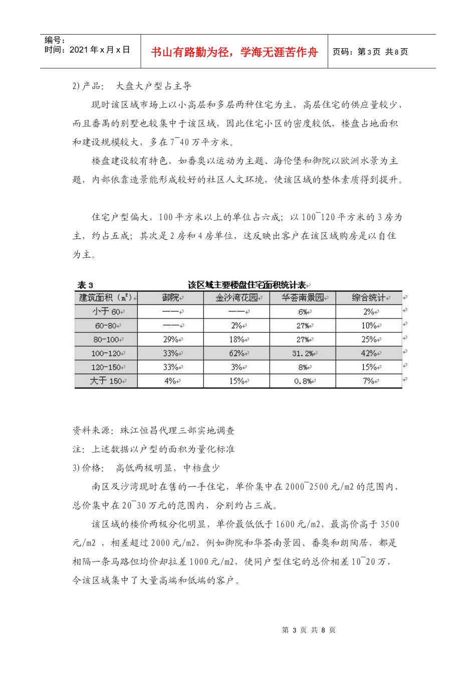 番禺区龙歧地块投资可行性分析(DOC 8页)_第3页