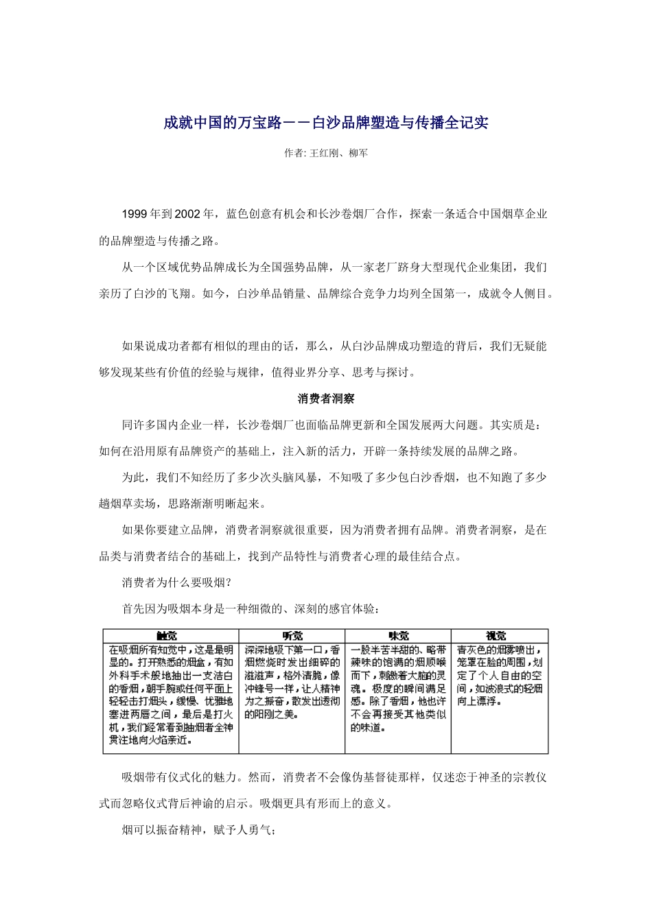 白沙品牌塑造与传播记实_第1页