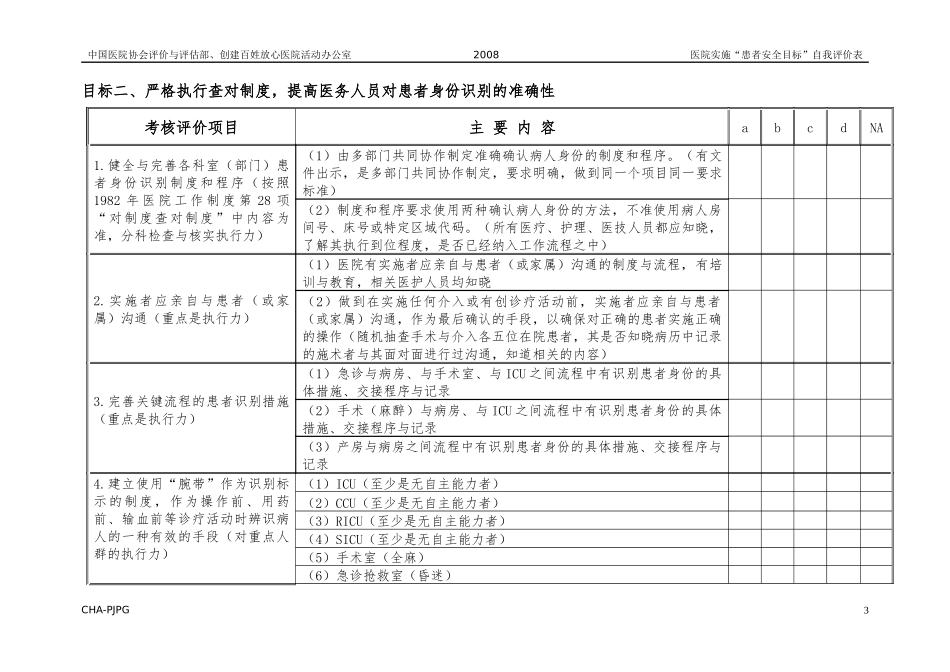 目标一：制订重大医疗过失行为、医疗事故防范预案和处理程序，及_第3页