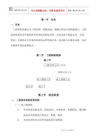 知名物业工程部管理运行手册大全