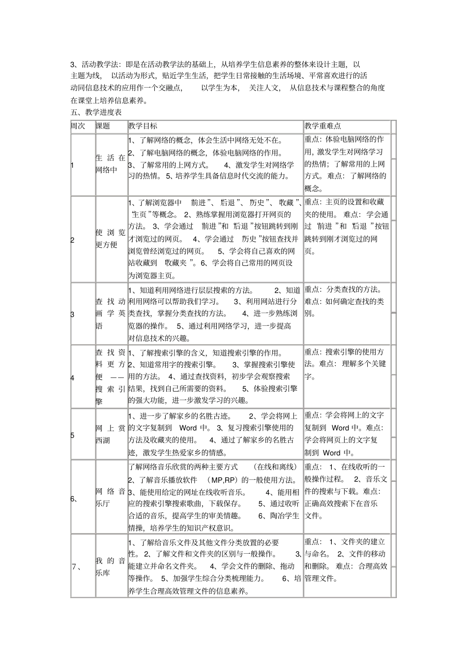 四年级下册浙摄版信息技术教案_第2页