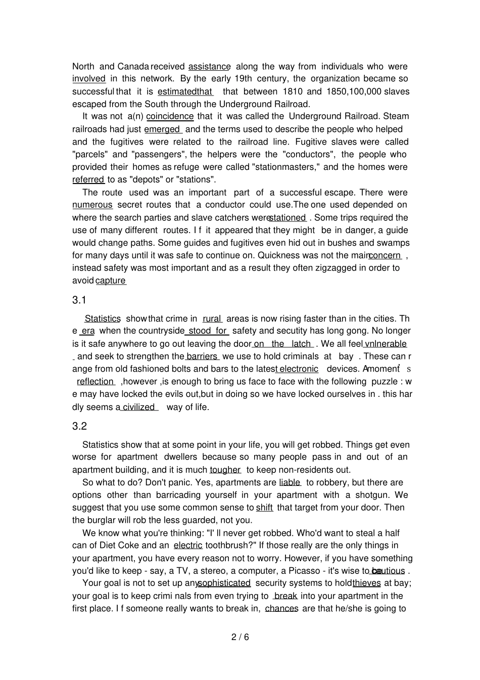 全新版大学英语(第二版)综合教程3--1-8单元-cloze-原文配答案_第2页