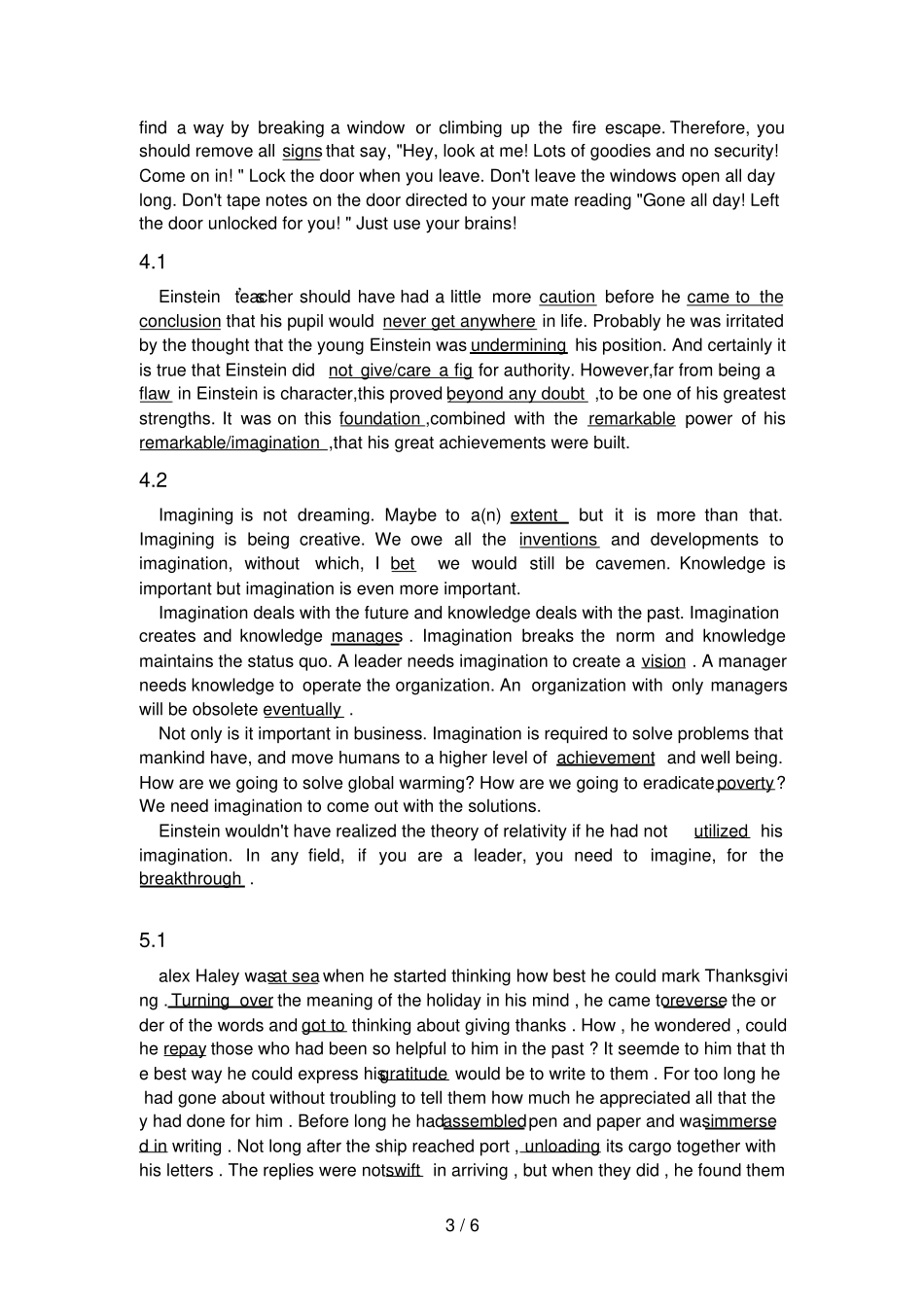 全新版大学英语(第二版)综合教程3--1-8单元-cloze-原文配答案_第3页