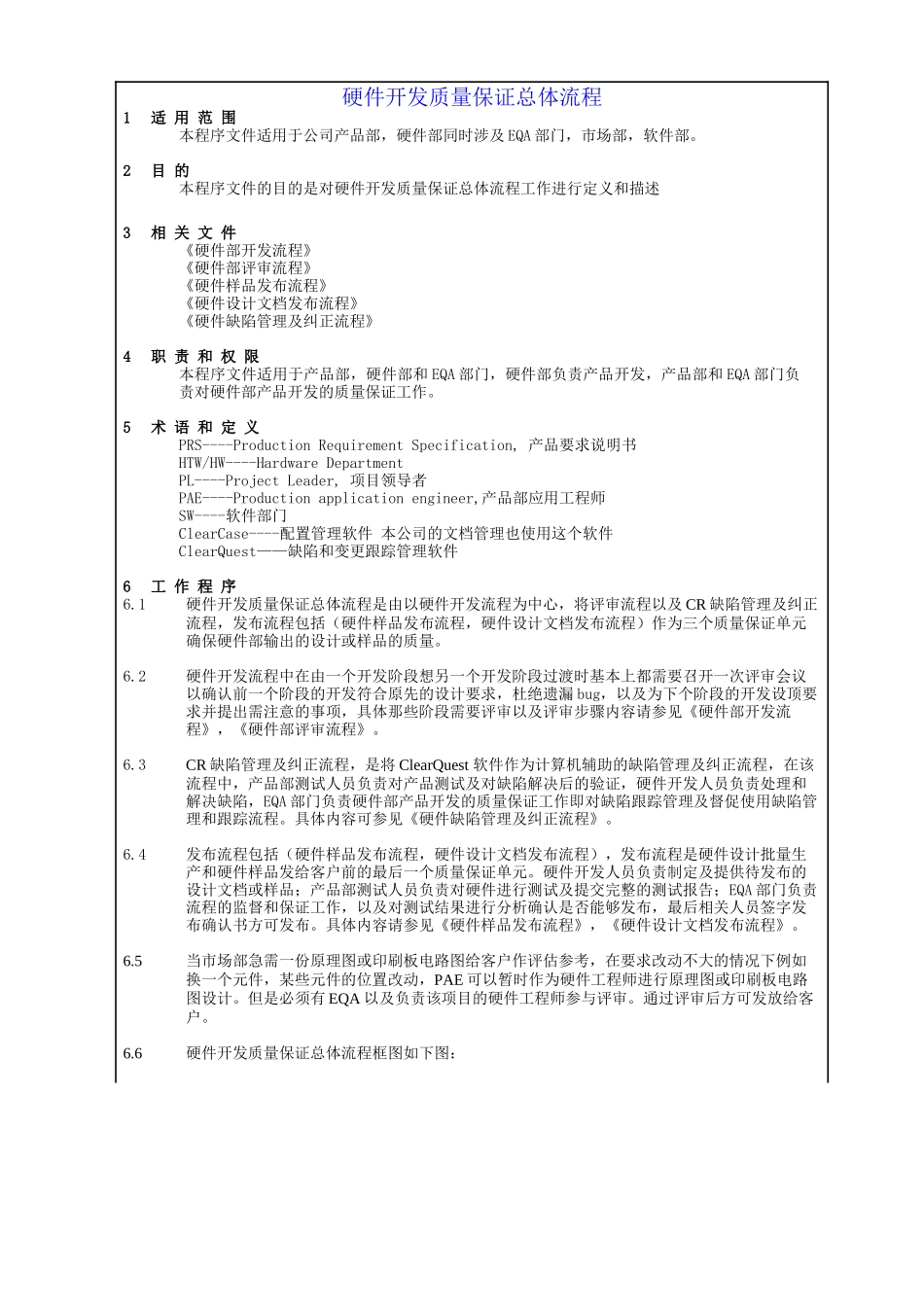 硬件开发质量保证总体流程(1)_第1页
