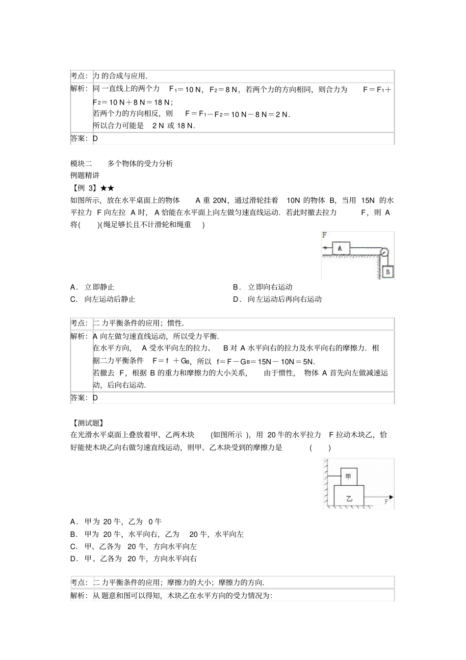 初中物理复习题型难度拔高-受力分析专题_第2页