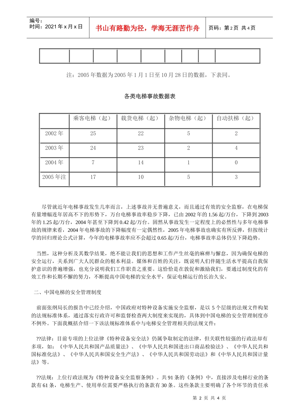电梯的安全状况与安全管理制度_第2页