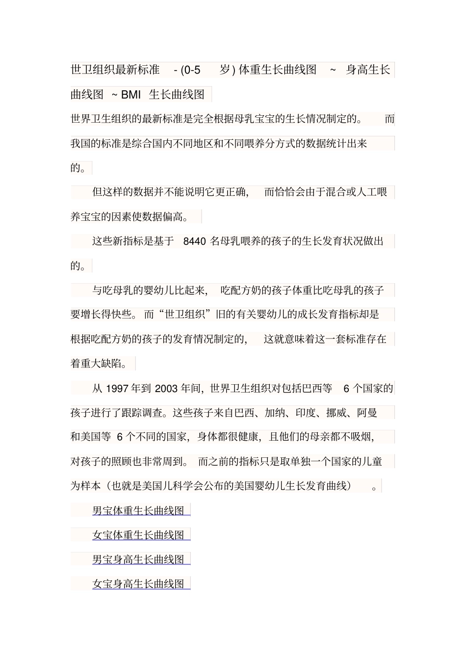 世卫组织标准05岁体重生长曲线图~身高生长曲线图~BMI生长曲线图_第1页