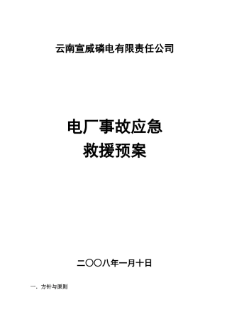 电厂生产事故应急救援预案