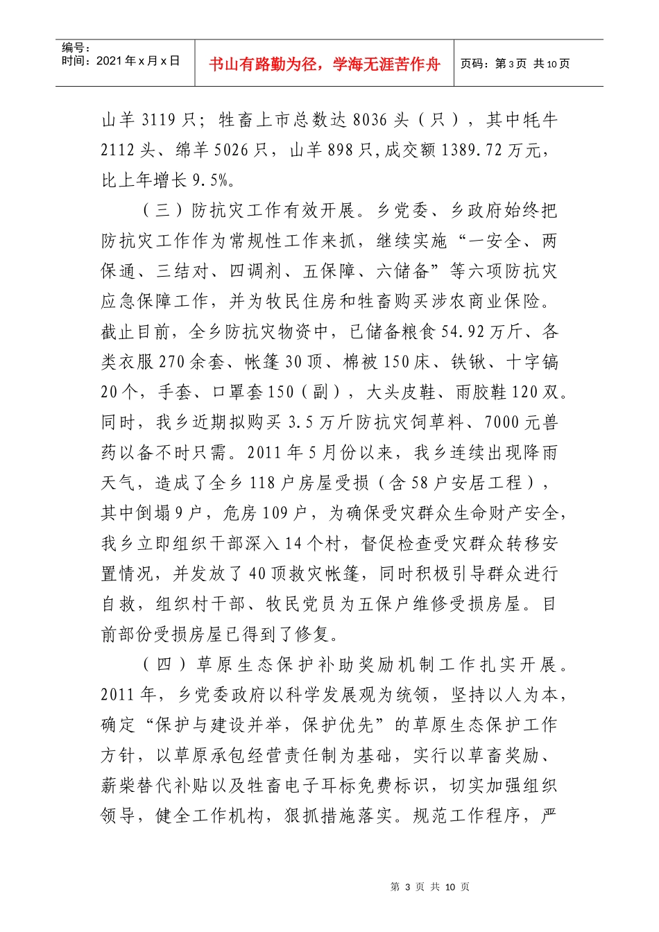 白雄乡经济工作会议报告_第3页