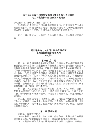 电力网电能损耗管理办法