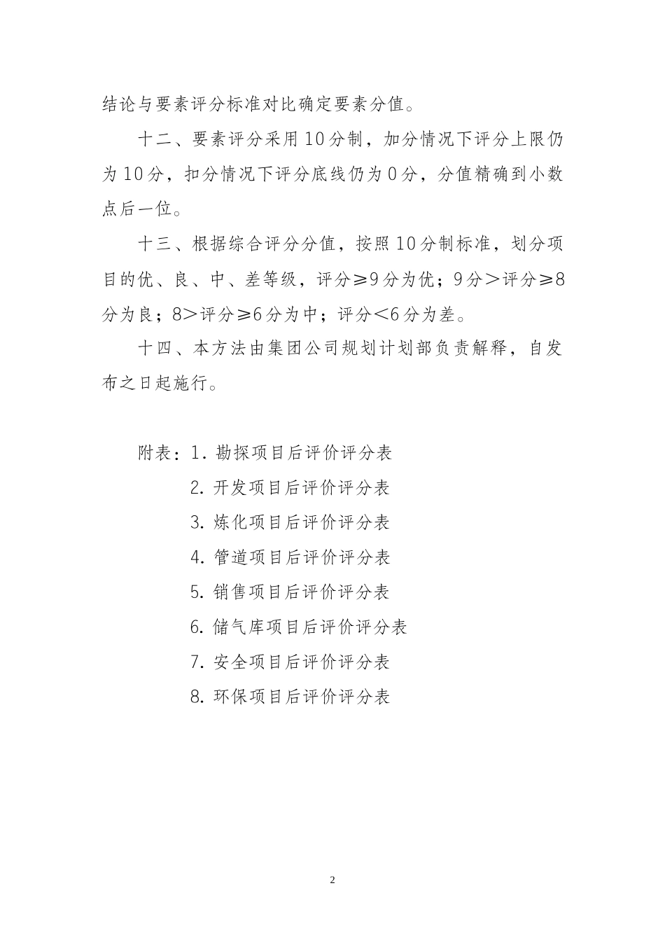石油天然气集团公司投资项目后评价评分方法_第3页