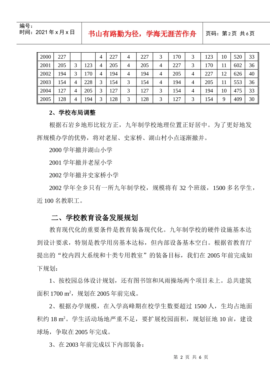 石岩九年制学校发展规划_第2页
