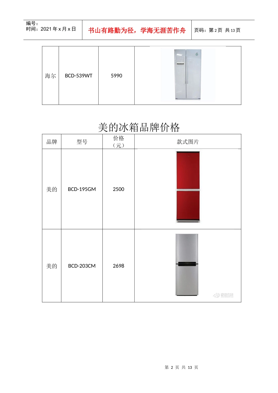 电冰箱品牌价格_第2页