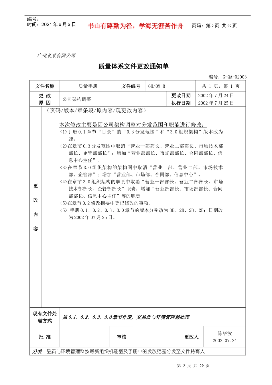 电梯制造行业管理体系质量手册_第2页