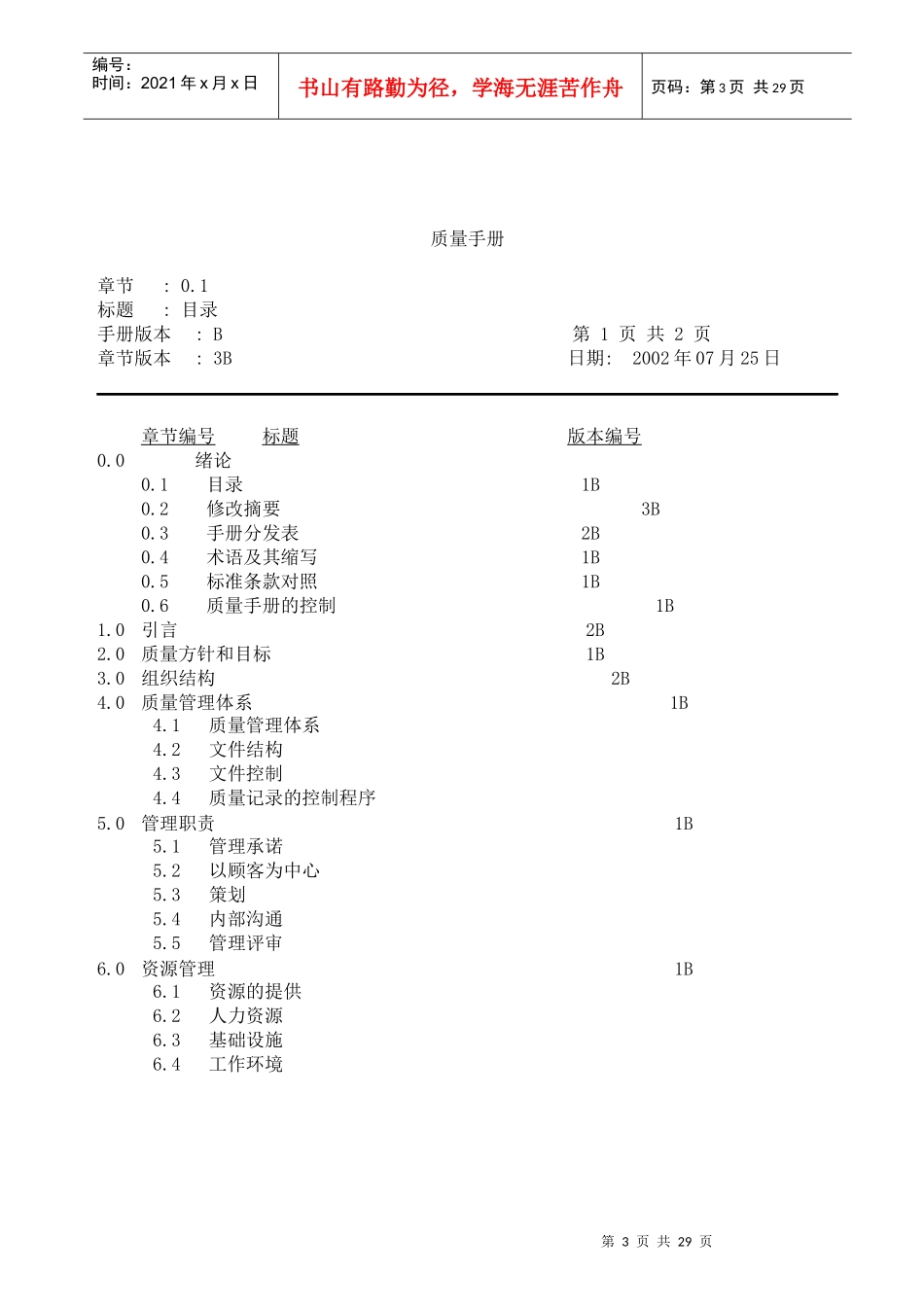 电梯制造行业管理体系质量手册_第3页