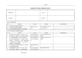 危险化学品安全检查记录文本表