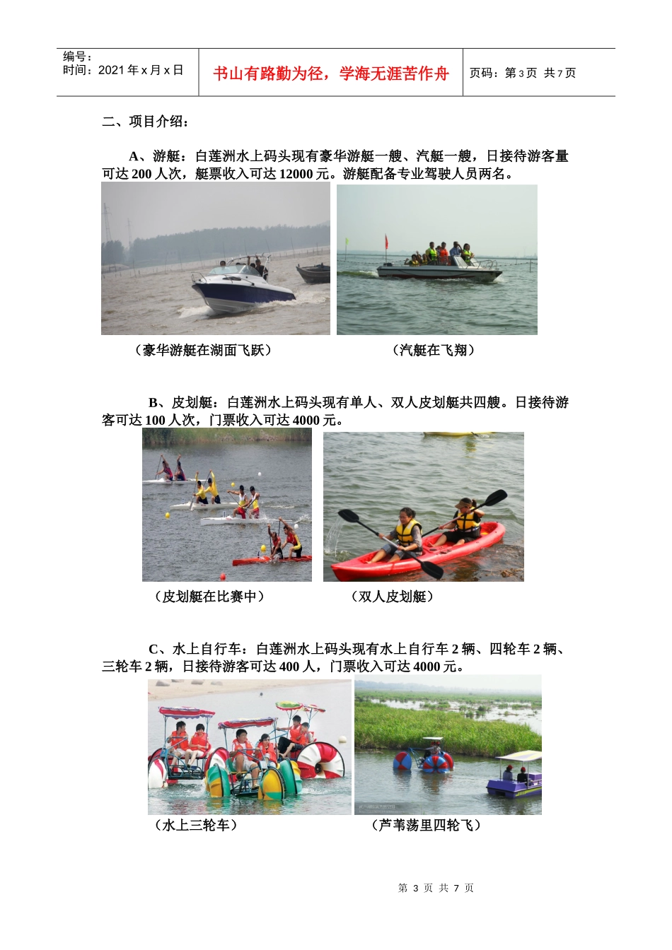 白莲洲水上娱乐中心运营策划书_第3页