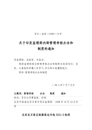 监理管理考核制度和办法汇编