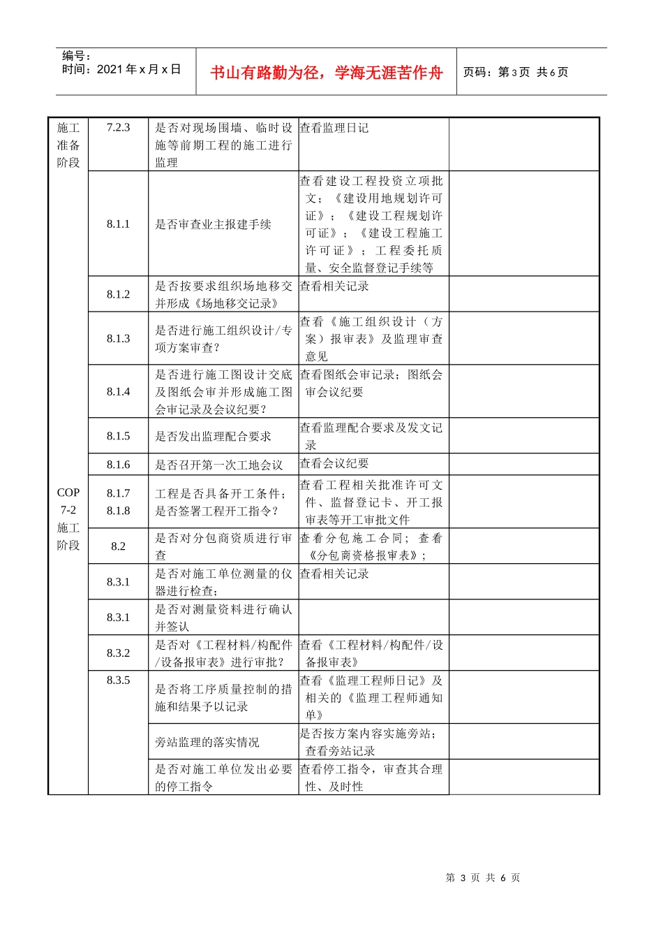 监理项目审核清单_第3页