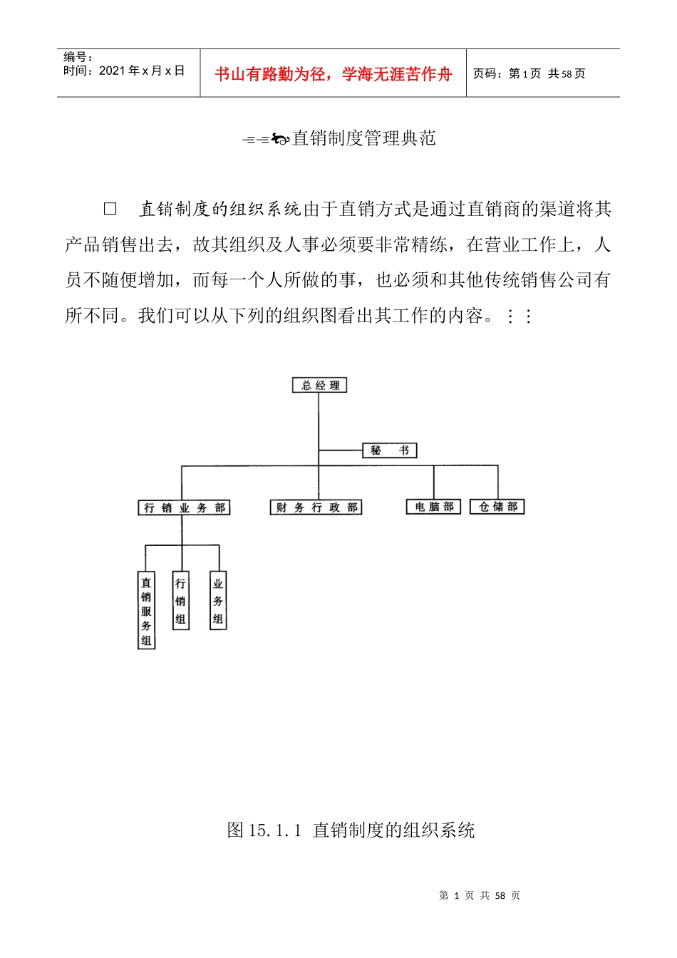 直销--直销制度管理典范_第1页