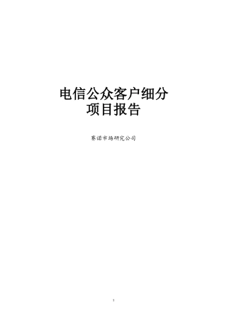 电信：公众、家庭客户调细分项目资料