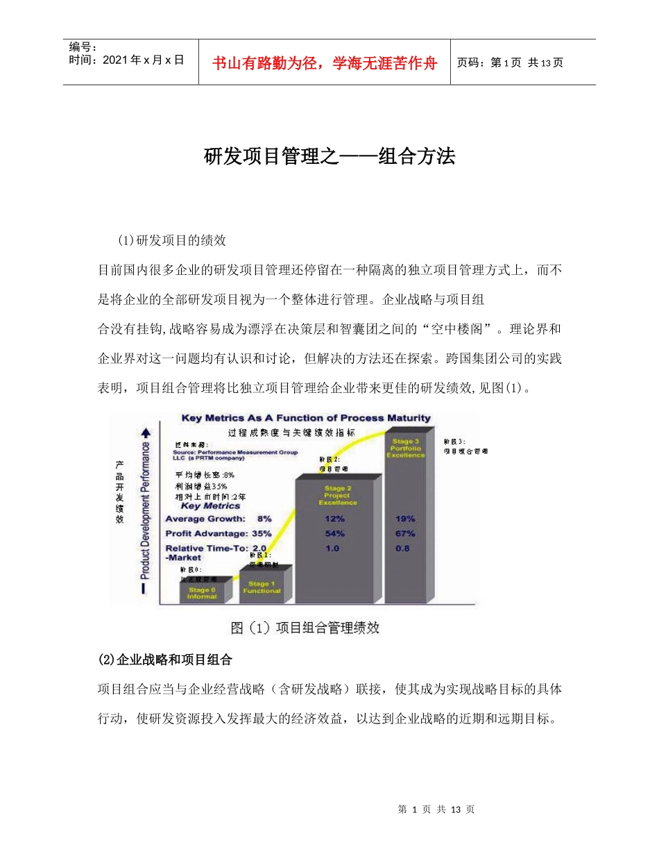 研发项目管理之——组合方法_第1页