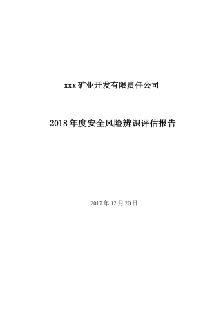 矿业公司2018年度风险评估报告