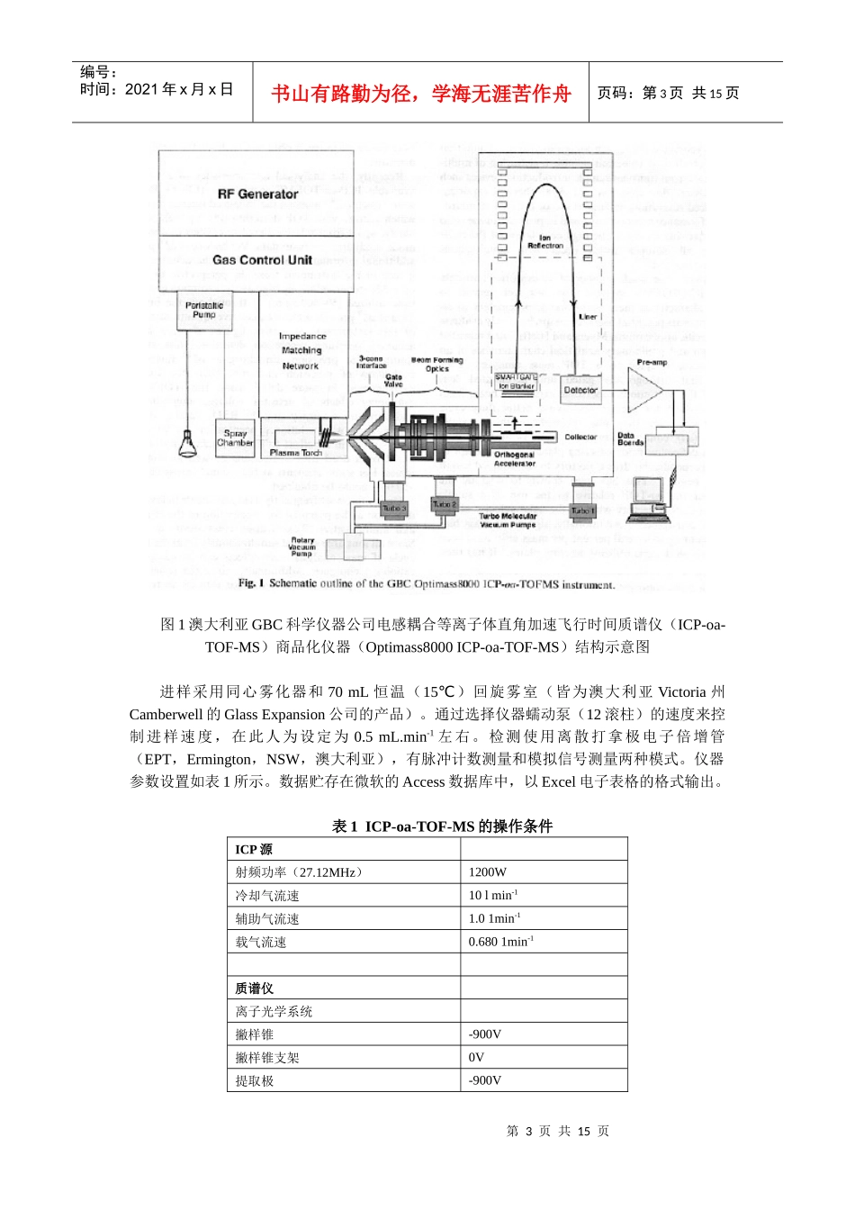 电感耦合等离子体直角加速时间飞行质谱仪简介_第3页