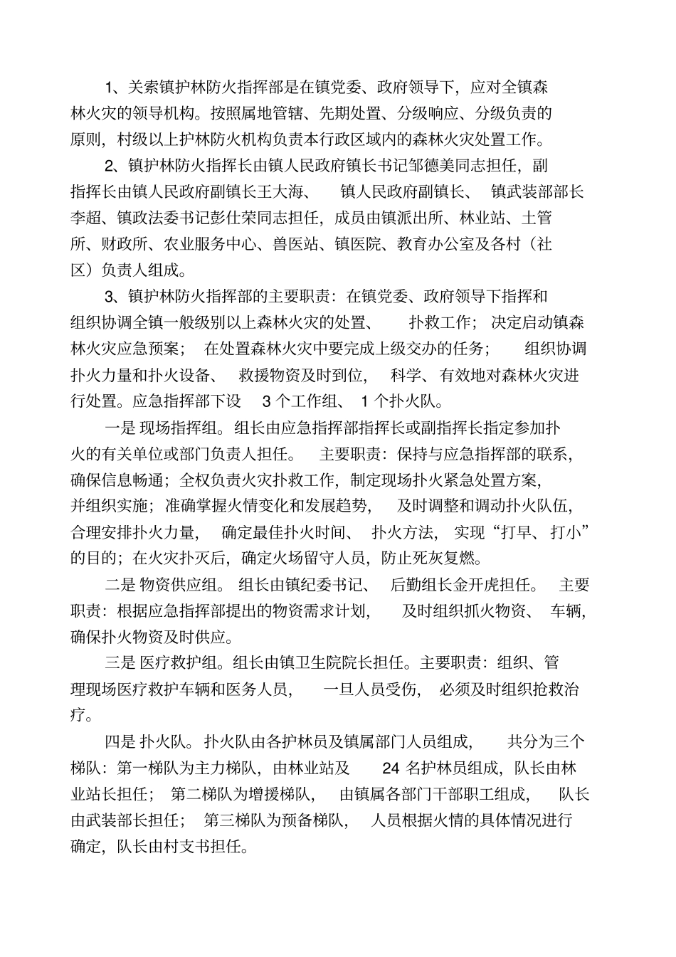 乡镇年森林火灾扑救应急预案_第2页