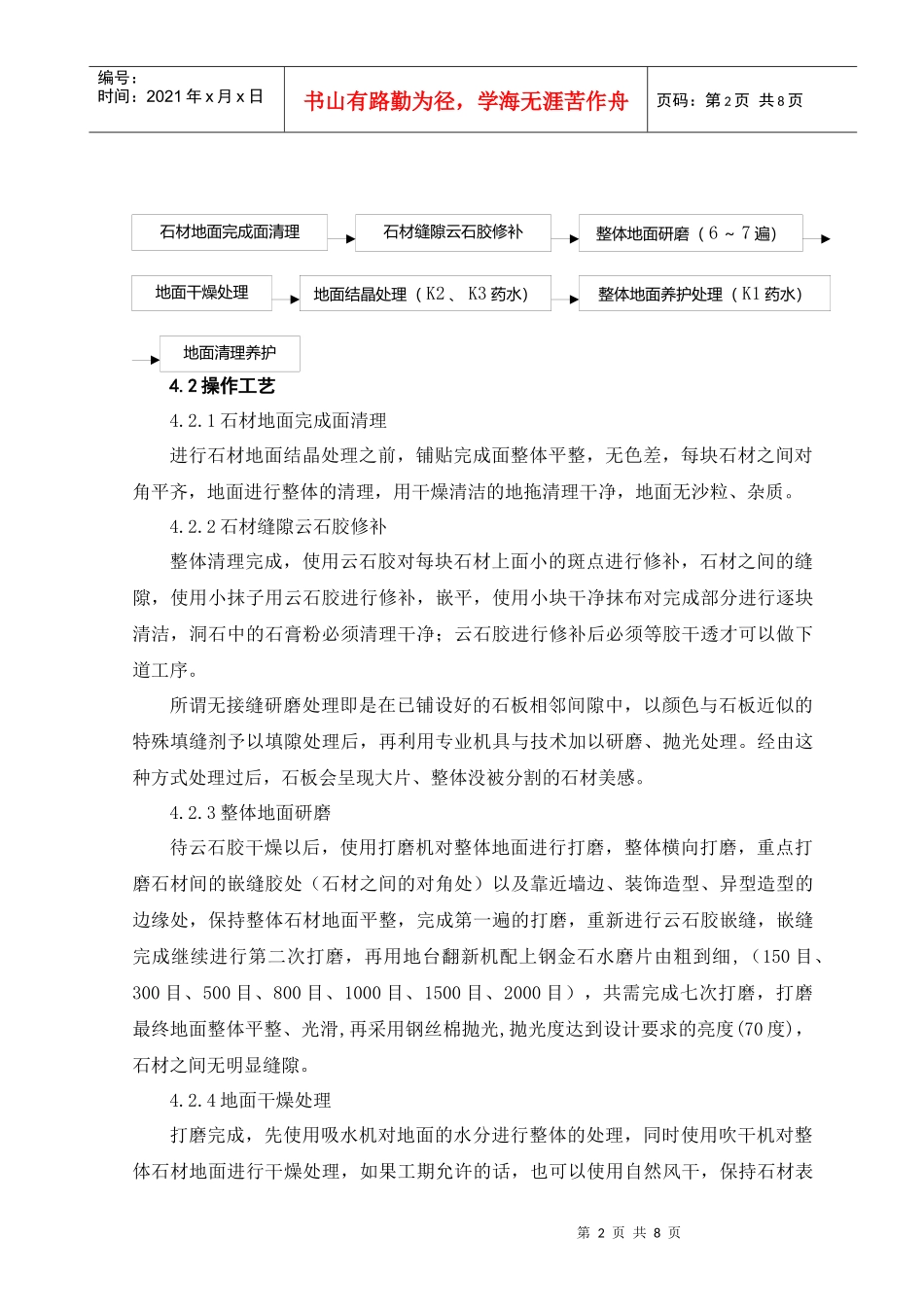 石材地面结晶处理施工工法_第2页